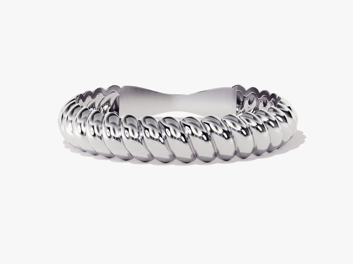 4mm Twist Rope Wedding Band For Women 14k Solid Gold - Doozy Diamonds