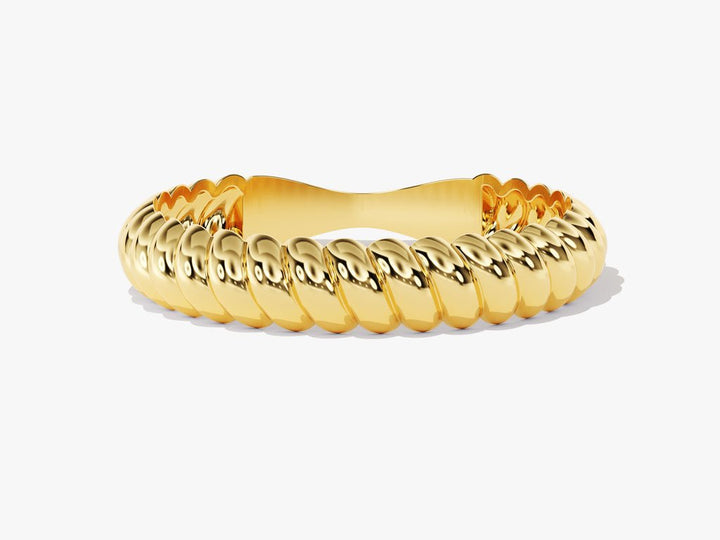 4mm Twist Rope Wedding Band For Women 14k Solid Gold - Doozy Diamonds