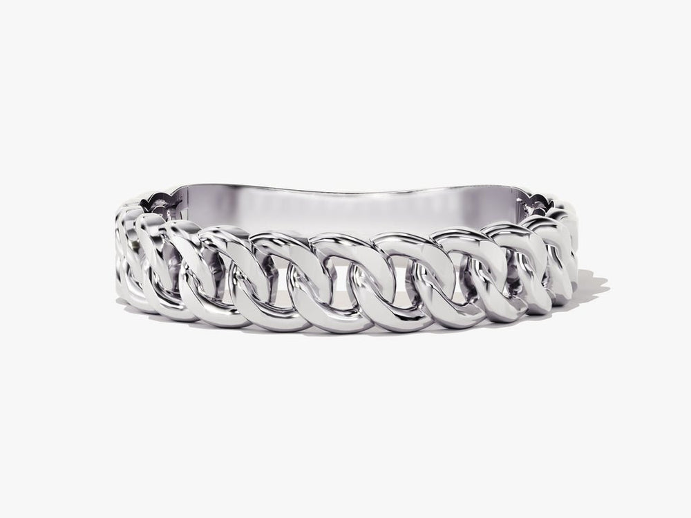 4mm Chain Link Wedding Band For Women 14k Solid Gold - Doozy Diamonds