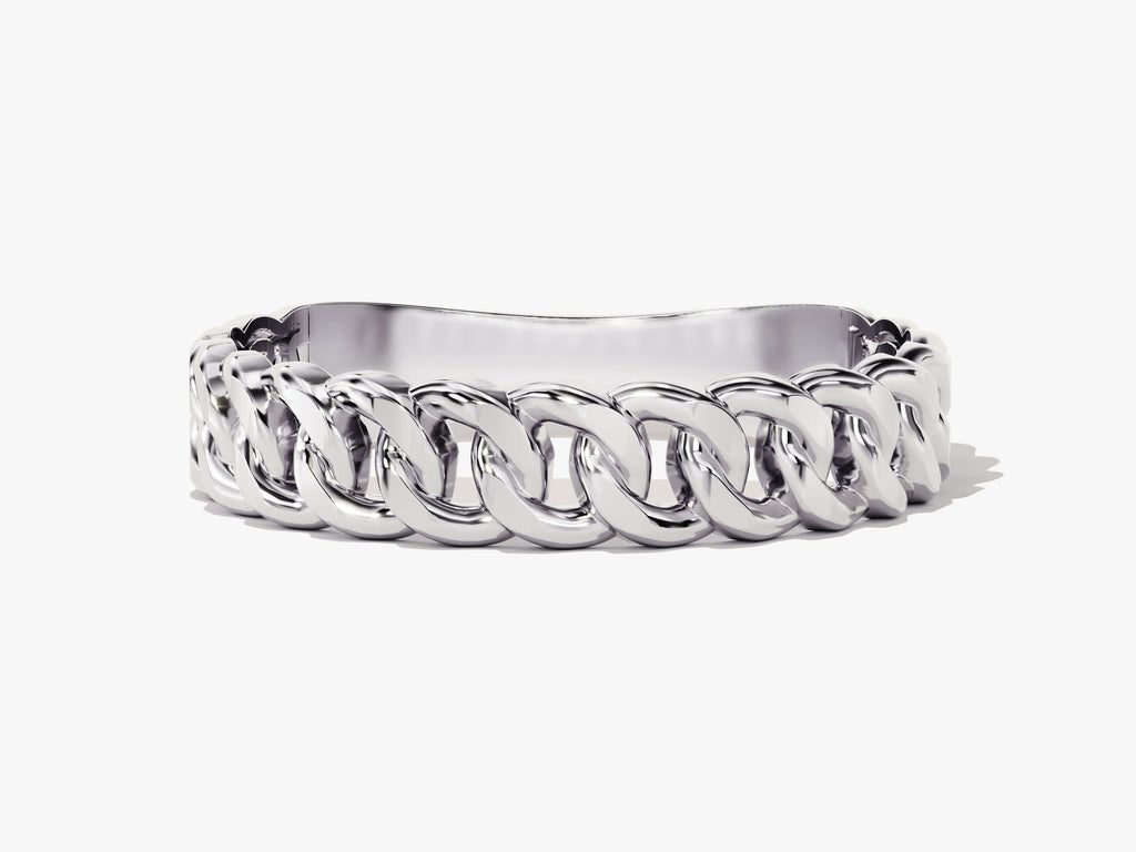 4mm Chain Link Wedding Band For Women 14k Solid Gold - Doozy Diamonds
