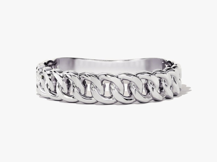 4mm Chain Link Wedding Band For Women 14k Solid Gold - Doozy Diamonds