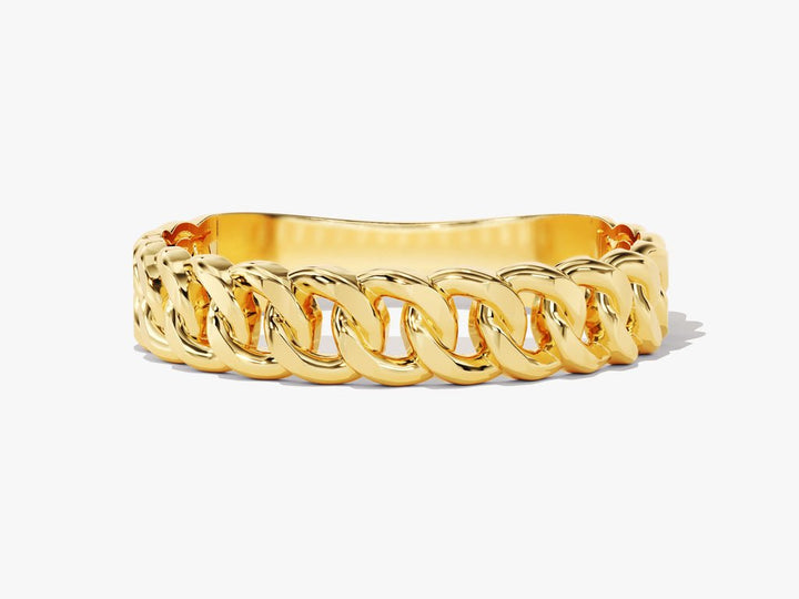 4mm Chain Link Wedding Band For Women 14k Solid Gold - Doozy Diamonds