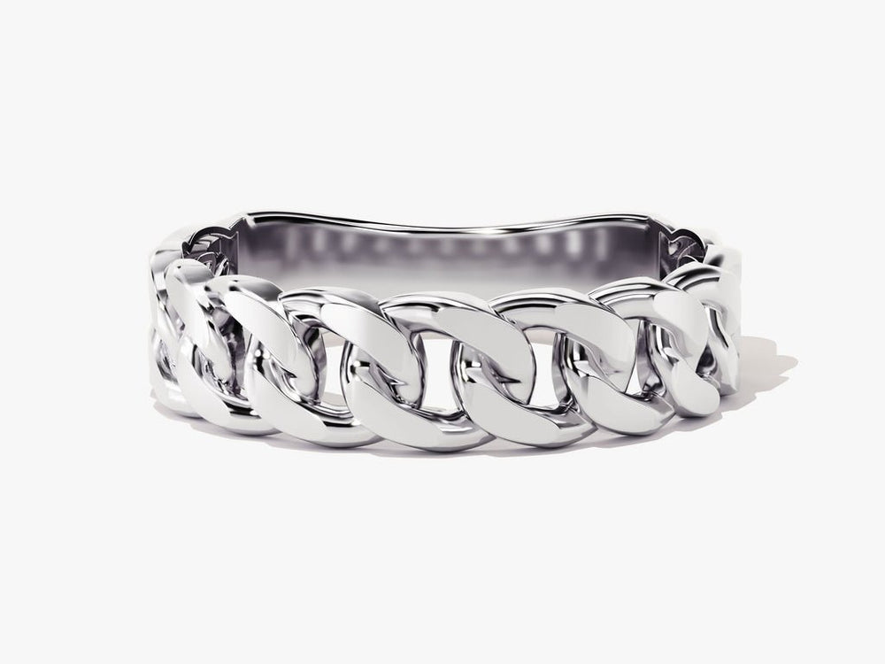 5mm Chain Link Wedding Band For Women 14k Solid Gold - Doozy Diamonds