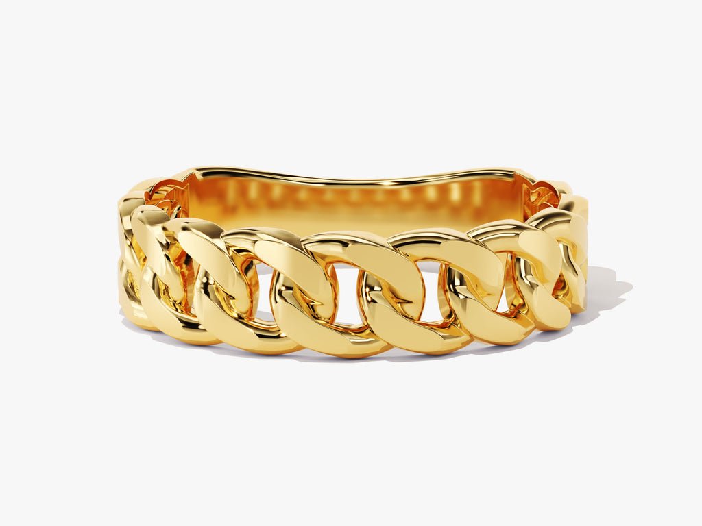 5mm Chain Link Wedding Band For Women 14k Solid Gold - Doozy Diamonds