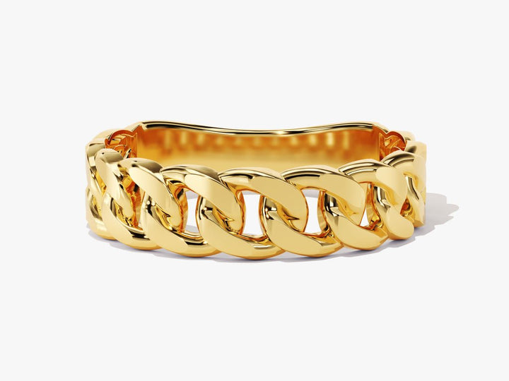 5mm Chain Link Wedding Band For Women 14k Solid Gold - Doozy Diamonds
