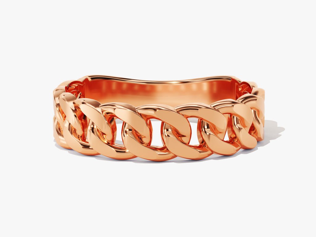 5mm Chain Link Wedding Band For Women 14k Solid Gold - Doozy Diamonds
