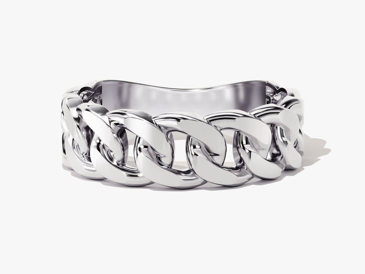 6mm Chain Link Wedding Band For Women 14k Solid Gold - Doozy Diamonds