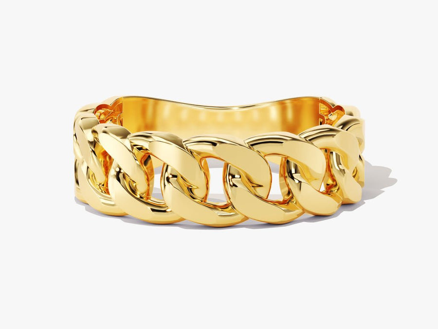 6mm Chain Link Wedding Band For Women 14k Solid Gold - Doozy Diamonds