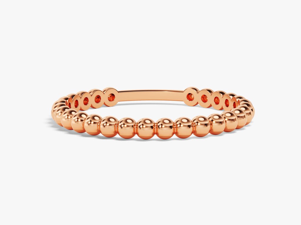 2mm Bead Wedding Band For Women 14k Solid Gold - Doozy Diamonds