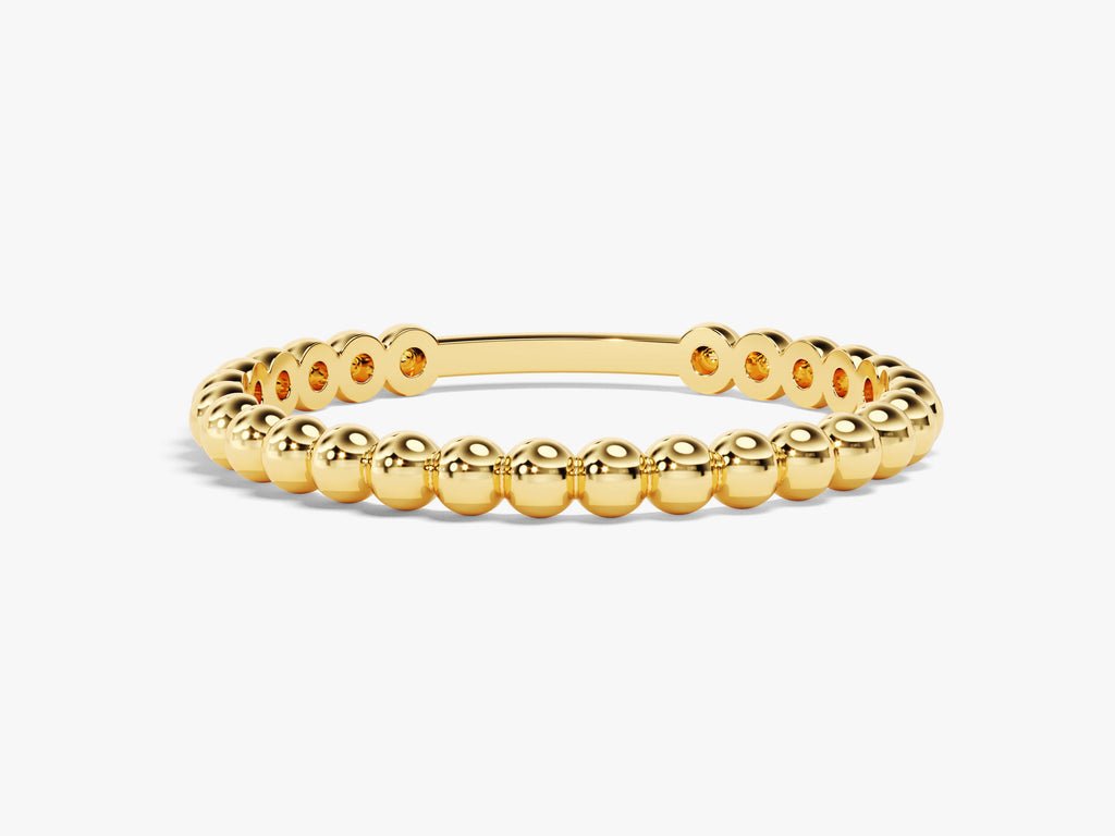 2mm Bead Wedding Band For Women 14k Solid Gold - Doozy Diamonds
