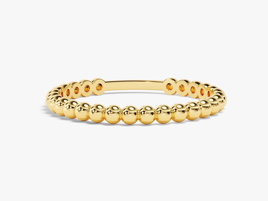 2mm Bead Wedding Band For Women 14k Solid Gold - Doozy Diamonds
