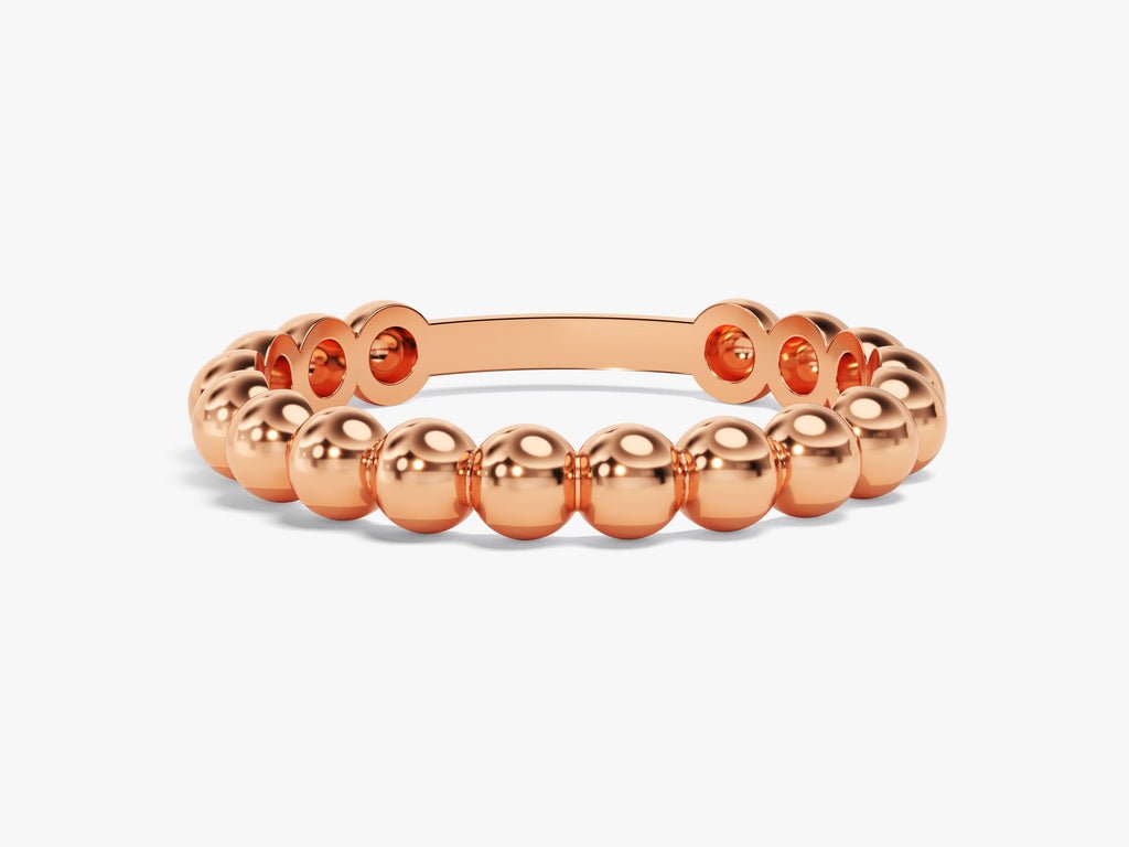 3mm Bead Wedding Band For Women 14k Solid Gold - Doozy Diamonds