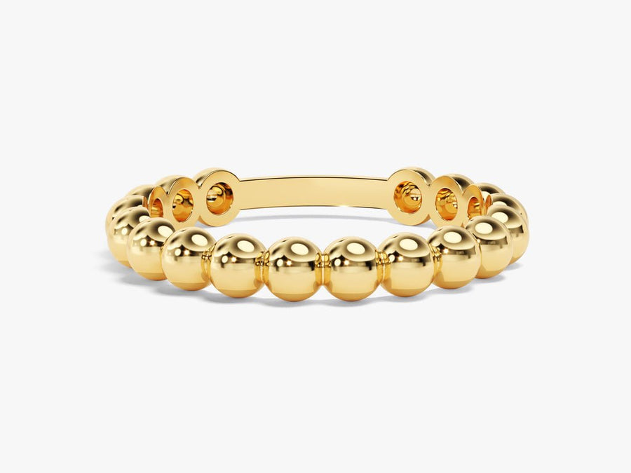 3mm Bead Wedding Band For Women 14k Solid Gold - Doozy Diamonds