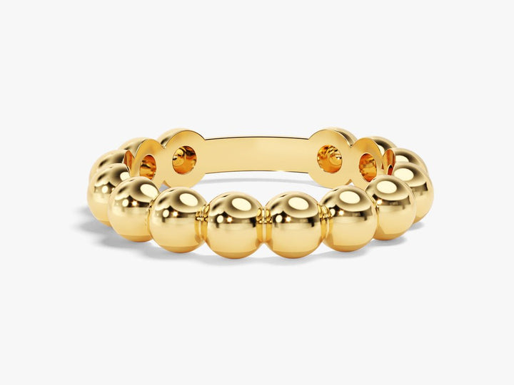 4mm Bead Wedding Band For Women 14k Solid Gold - Doozy Diamonds