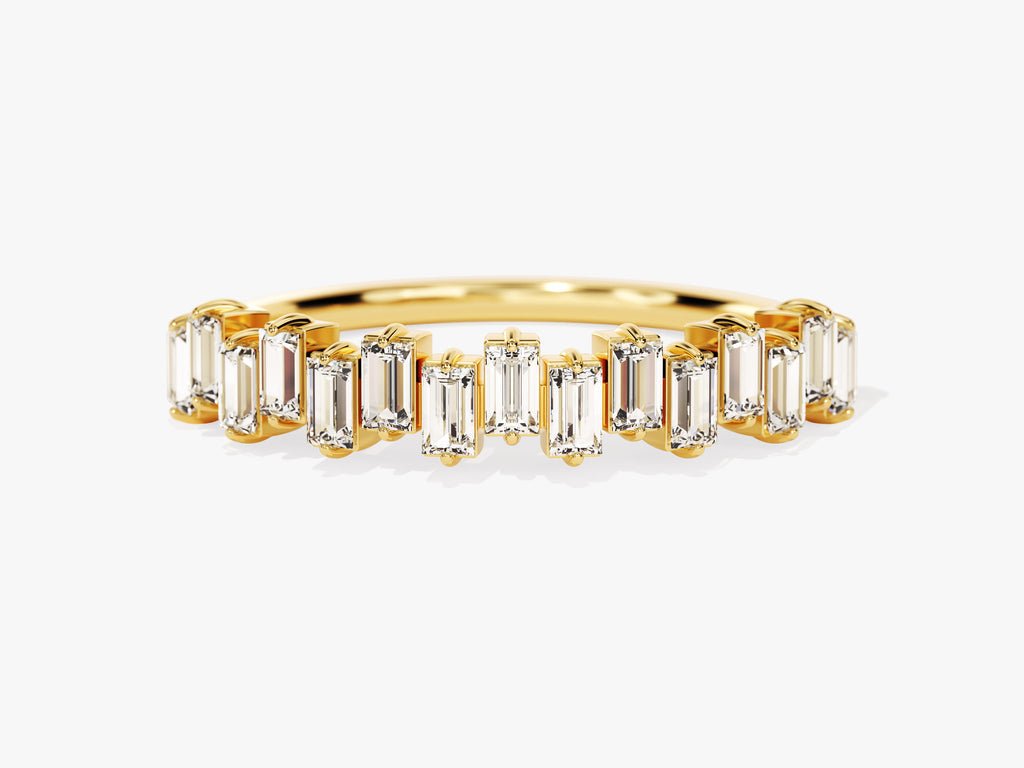 Round round diamond wedding band front view