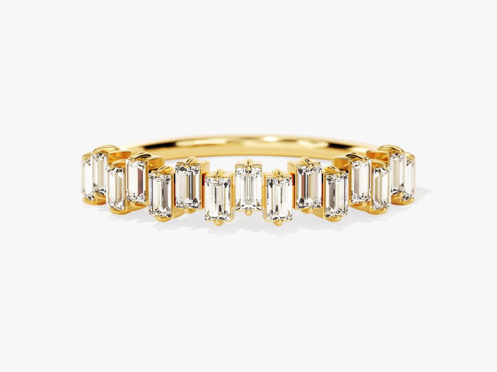 Round round diamond wedding band front view
