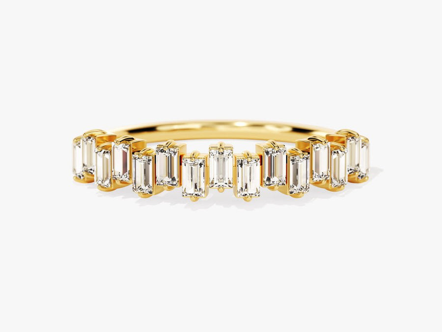 Round round diamond wedding band front view