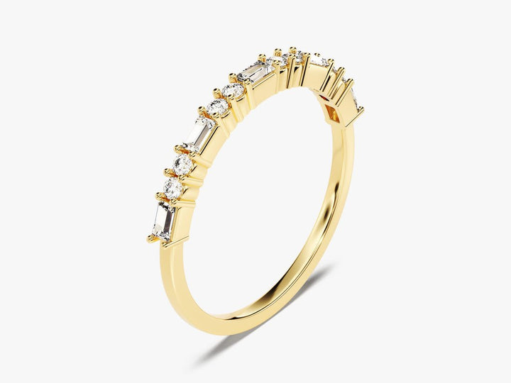 Ethically sourced baguette & round diamond eternity band