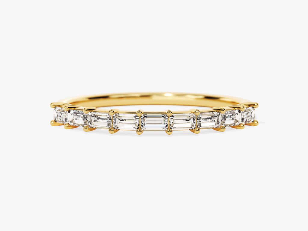 Baguette baguette diamond wedding band front view
