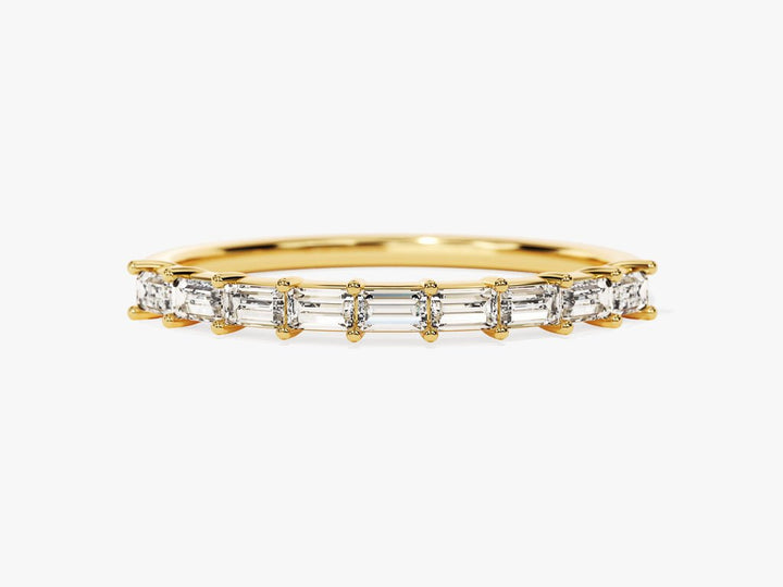 Baguette baguette diamond wedding band front view