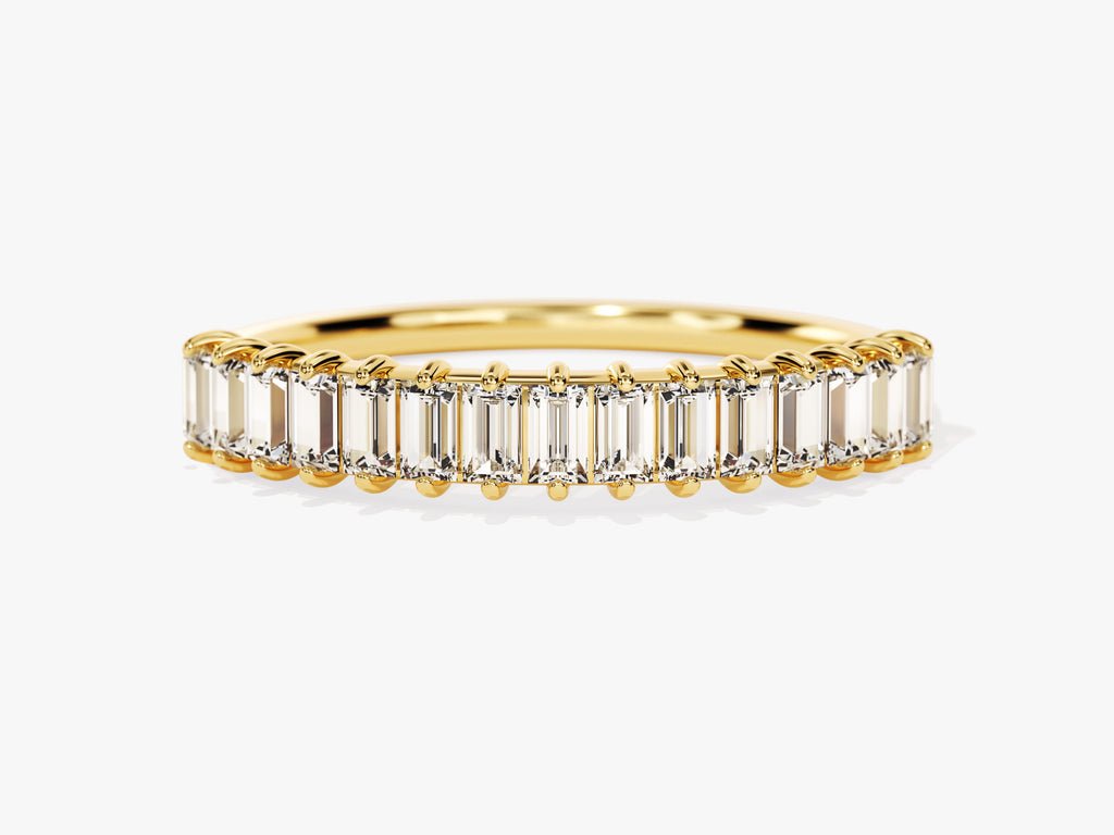 Baguette baguette diamond wedding band front view