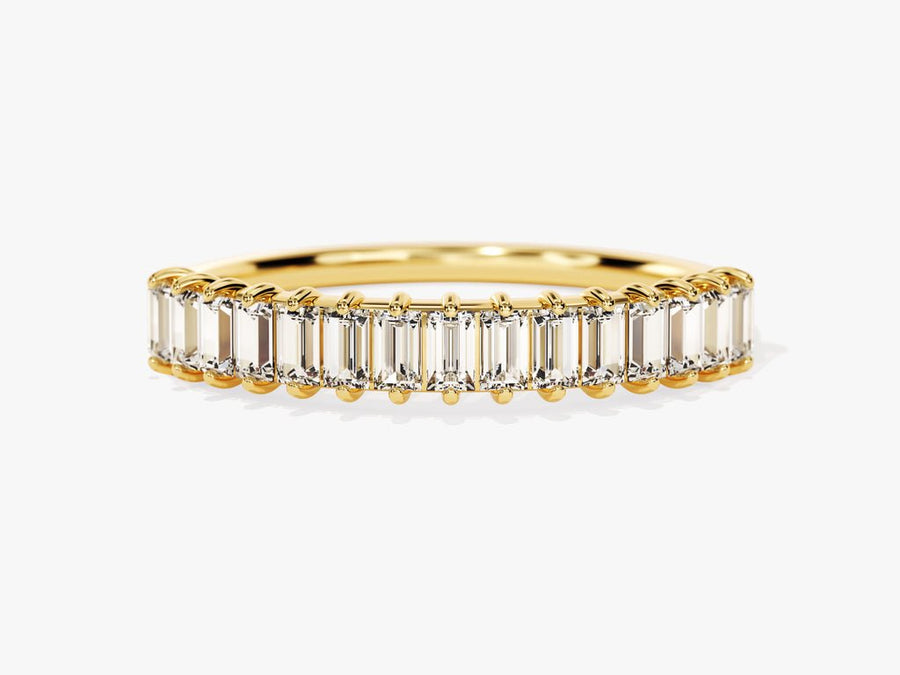 Baguette baguette diamond wedding band front view