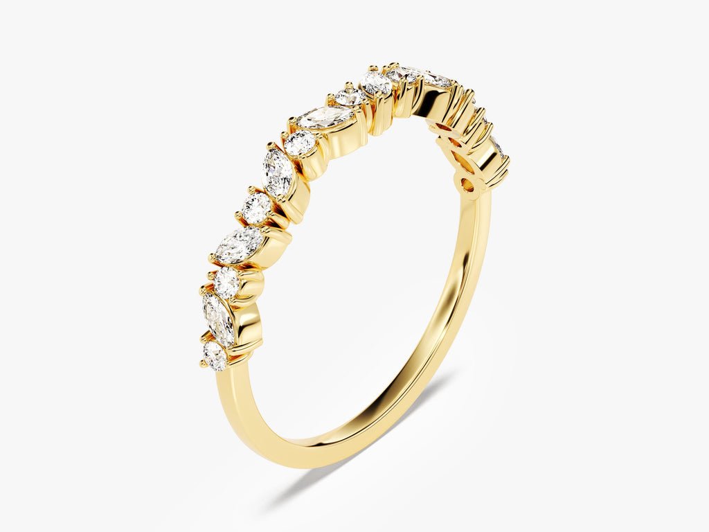 Ethically sourced marquise & round diamond eternity band