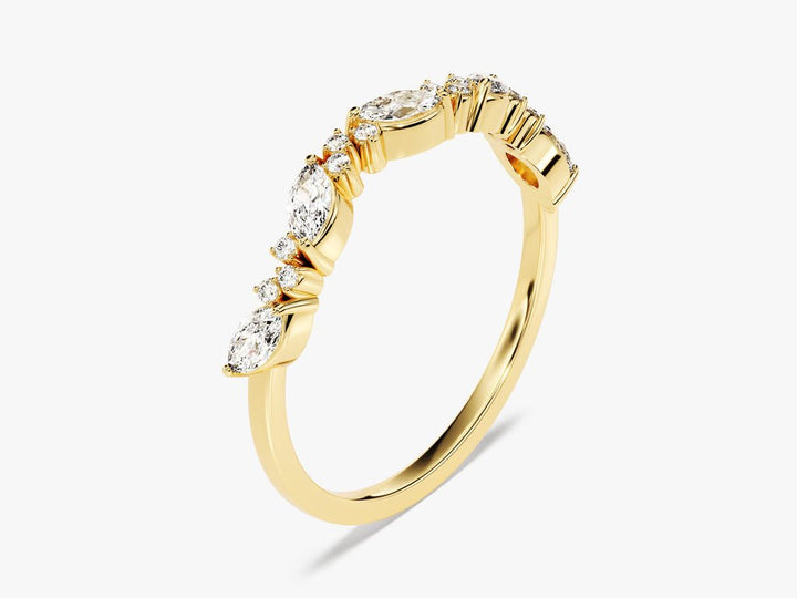 Ethically sourced marquise & round diamond eternity band