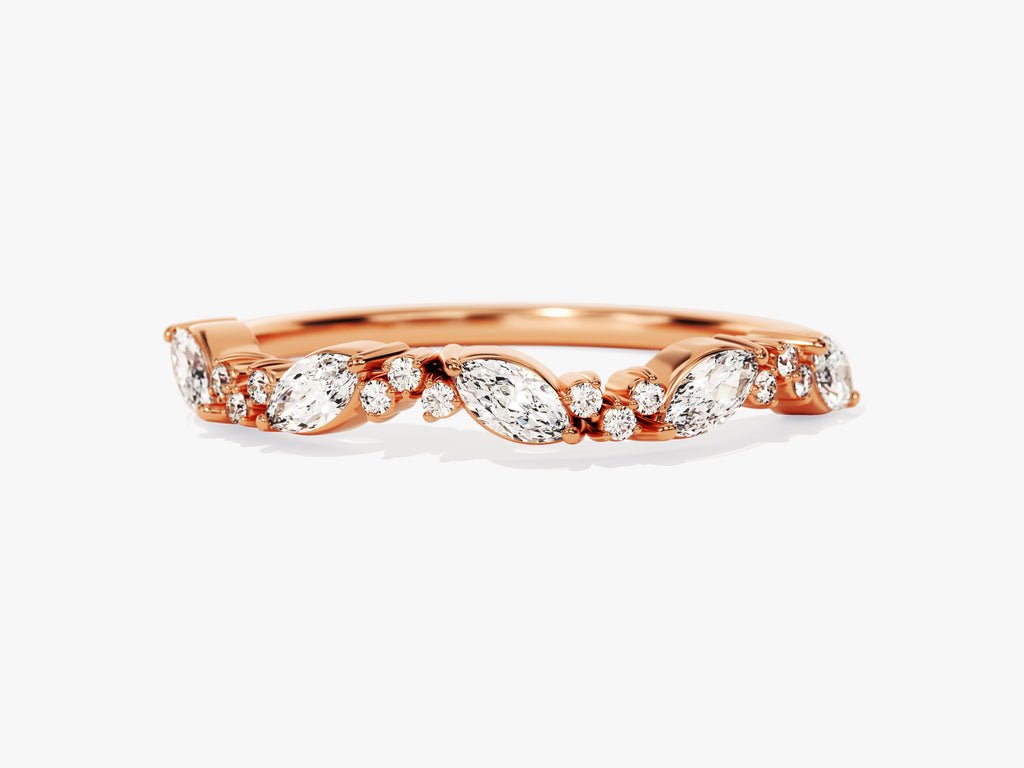 Close-up of 0.56CT marquise & round lab grown diamonds