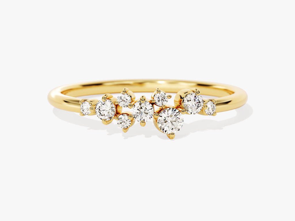 Round round diamond wedding band front view