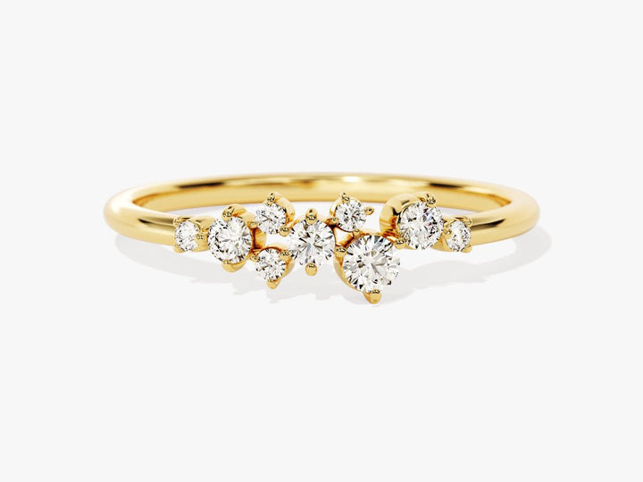 Round round diamond wedding band front view