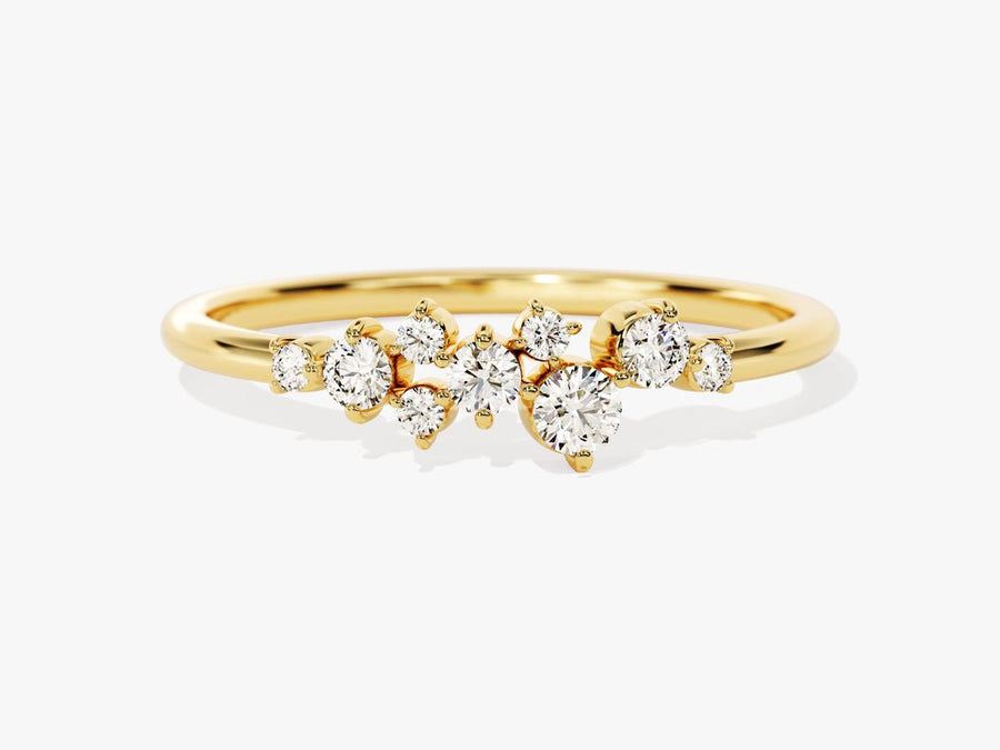 Round round diamond wedding band front view