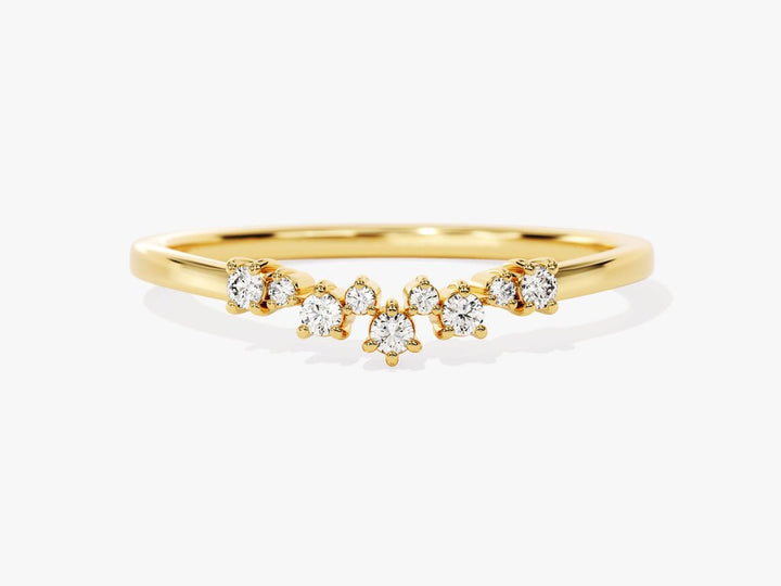 Round round diamond wedding band front view