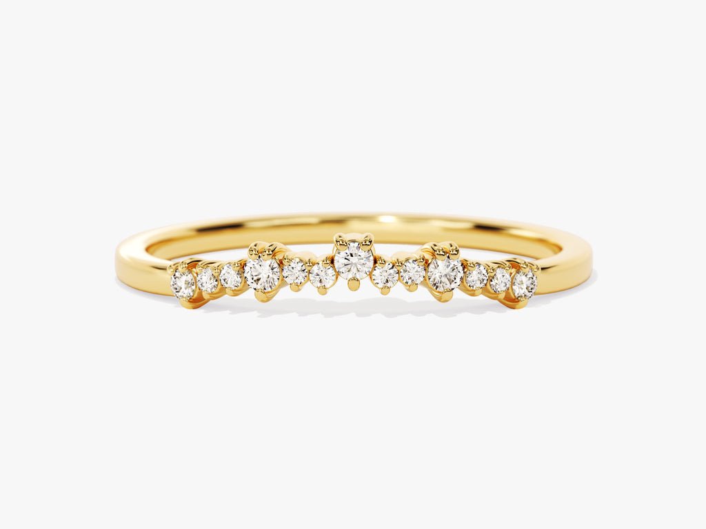 Round Brilliant round brilliant diamond wedding band front view