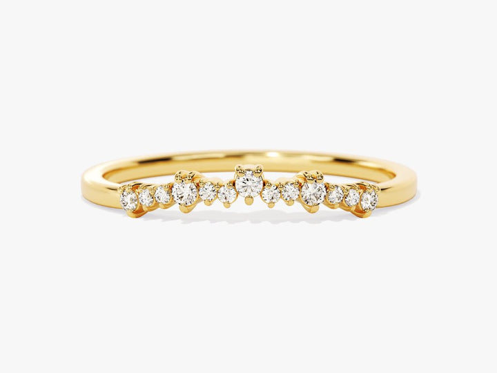 Round Brilliant round brilliant diamond wedding band front view