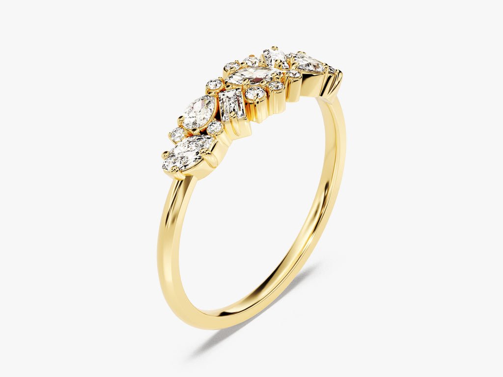 Ethically sourced baguette, round, marquise, pear diamond eternity band