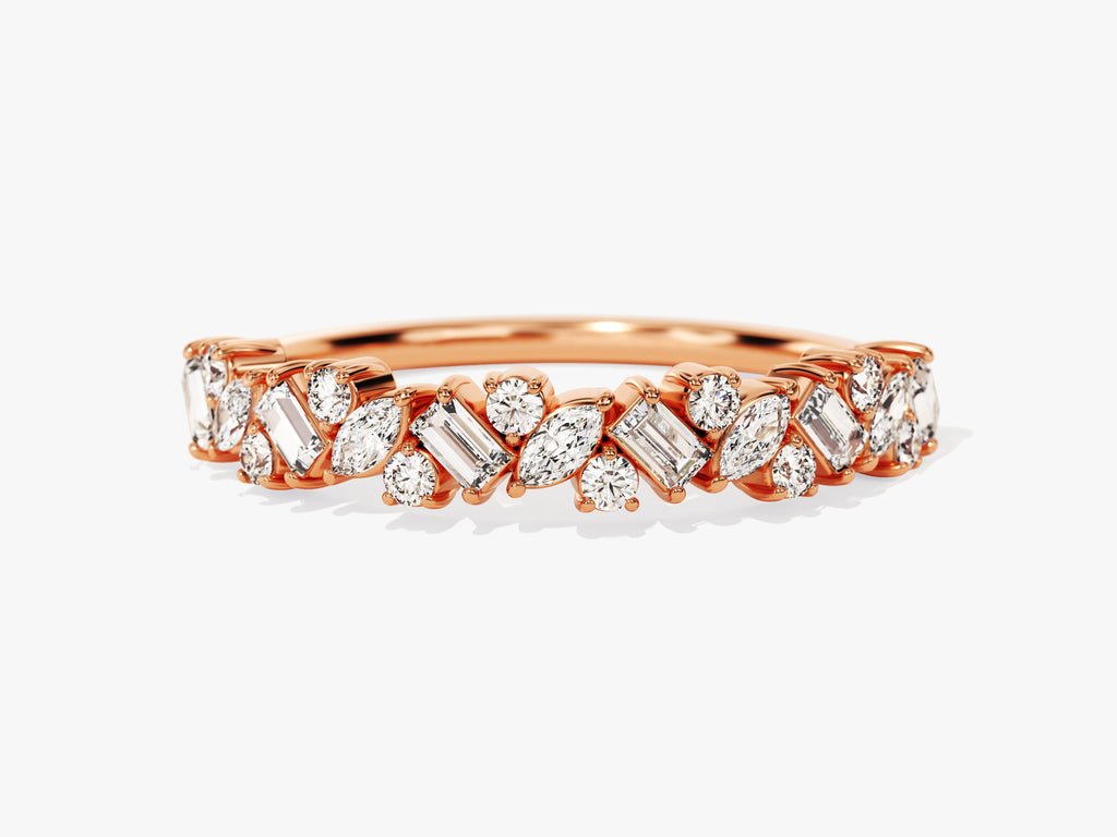 Ethically sourced round, marquise, baguette diamond eternity band