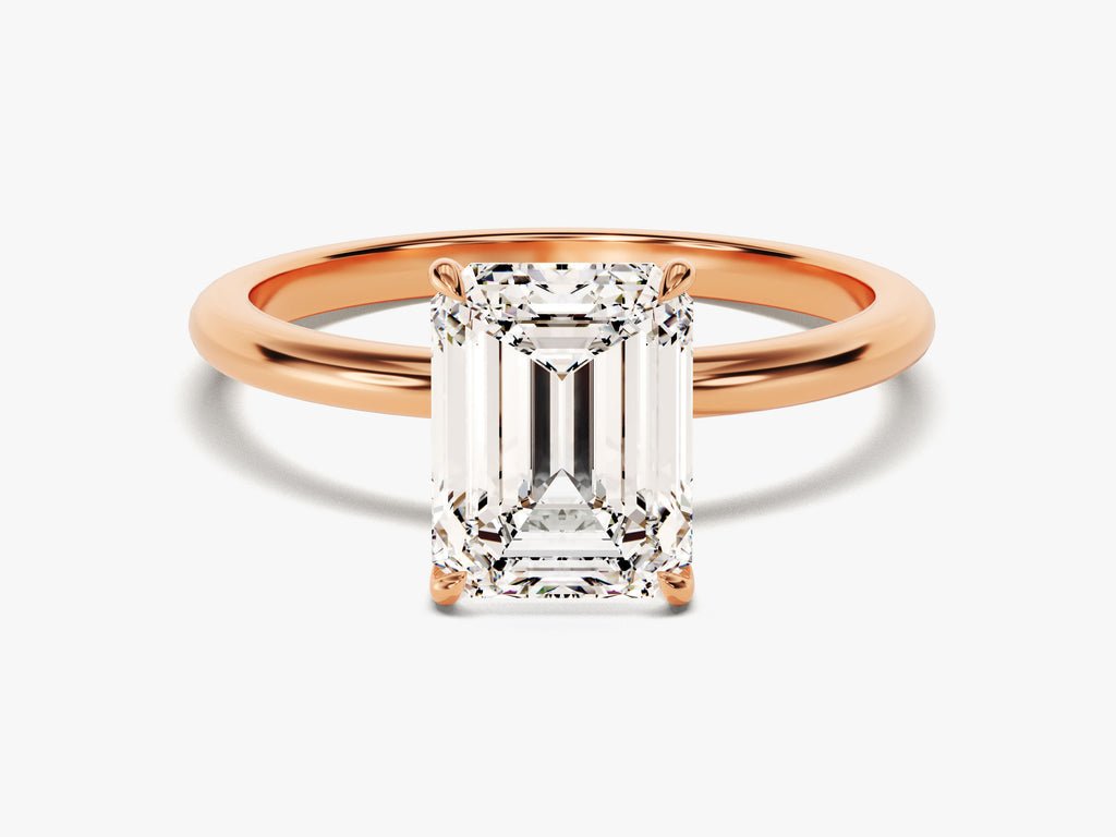 Emerald solitaire engagement ring with IGI certificate and packaging