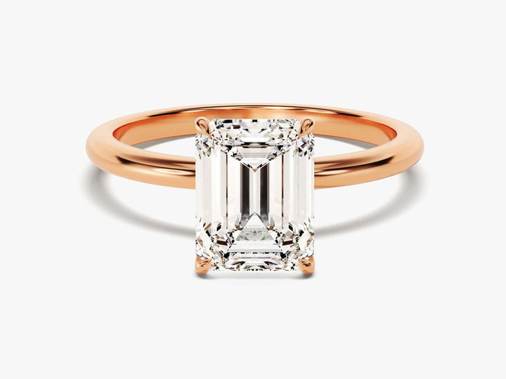 Emerald solitaire engagement ring with IGI certificate and packaging