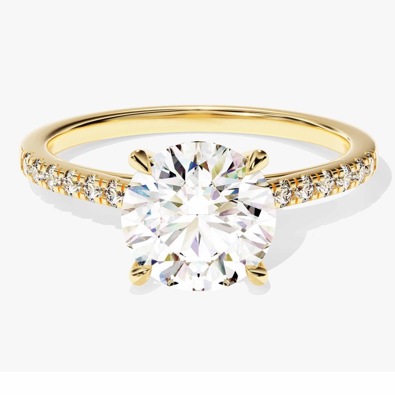 Discover round pave lab grown diamond engagement ring online