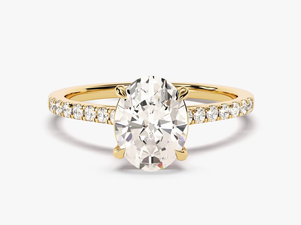 Buy 2.0CT oval pave lab grown diamond engagement ring online
