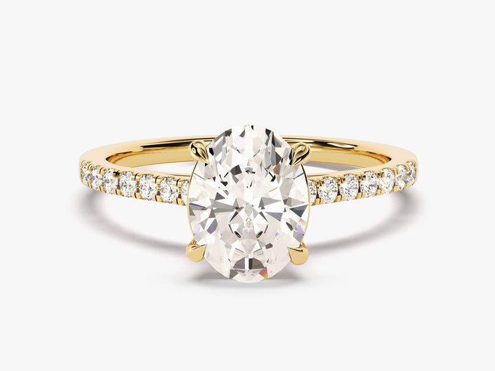 Buy 2.0CT oval pave lab grown diamond engagement ring online