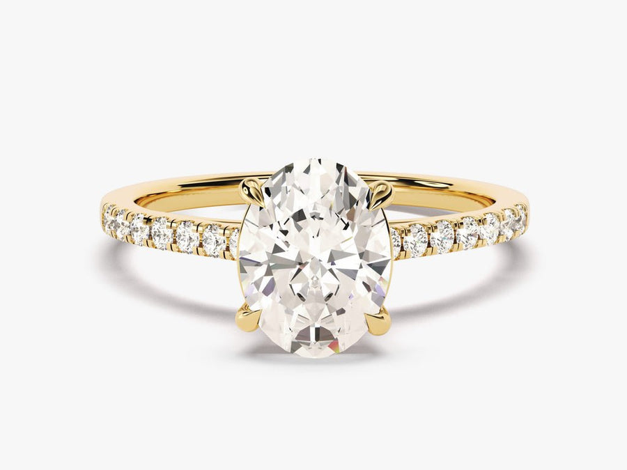 Buy 2.0CT oval pave lab grown diamond engagement ring online