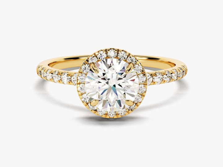 Shop round pave lab grown diamond engagement ring