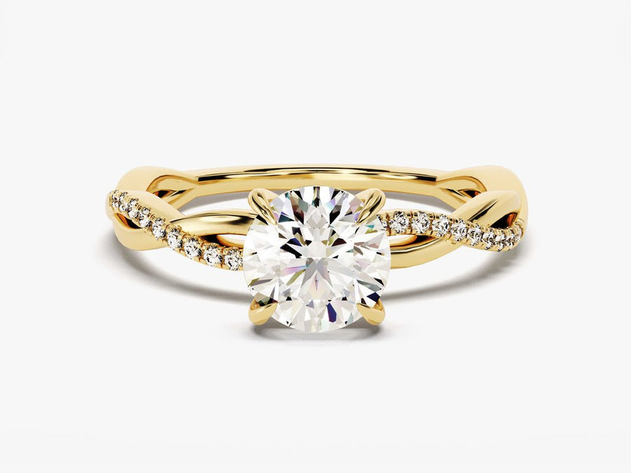 Discover round solitaire lab grown diamond engagement ring online