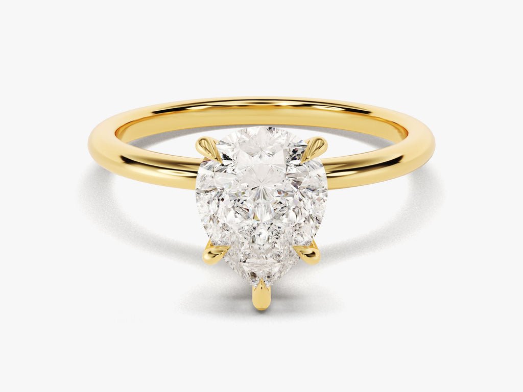 2.0CT pear solitaire lab grown diamond engagement ring for sale