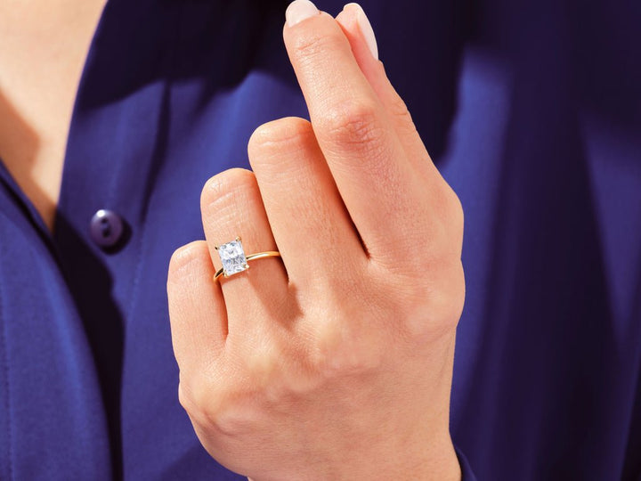 Discover radiant solitaire lab grown diamond engagement ring online