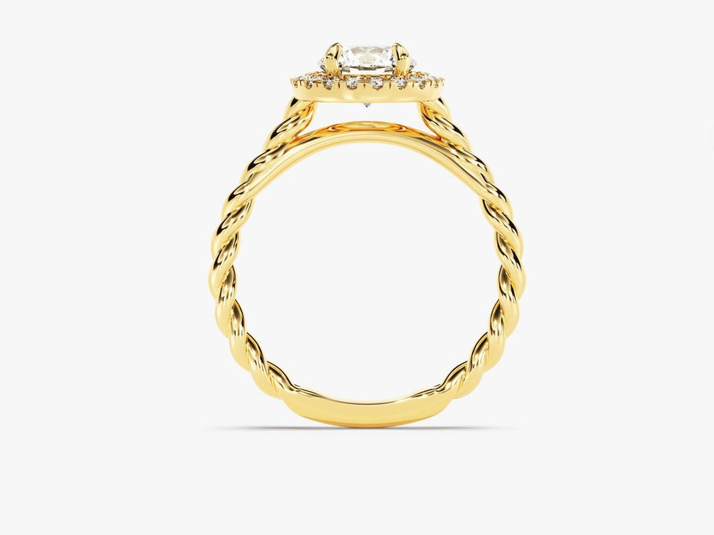Buy round cut halo diamond engagement ring with free shipping