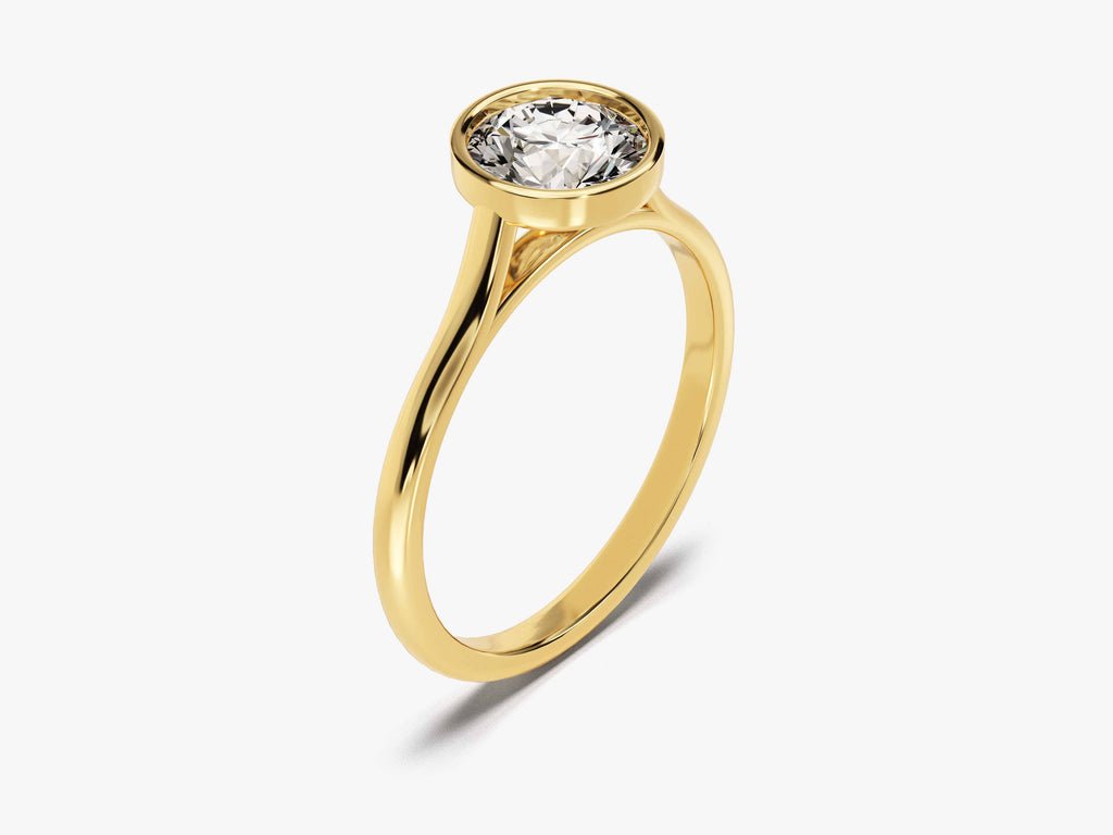 Shop round cut bezel lab grown diamond engagement ring online
