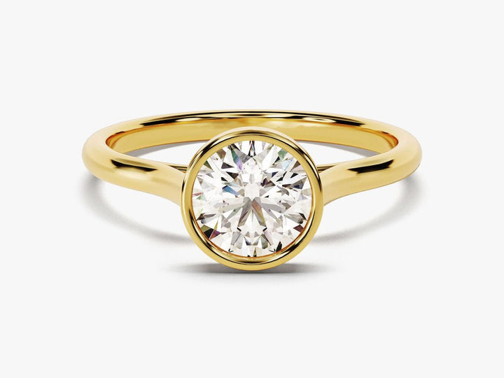 Shop round bezel lab grown diamond engagement ring